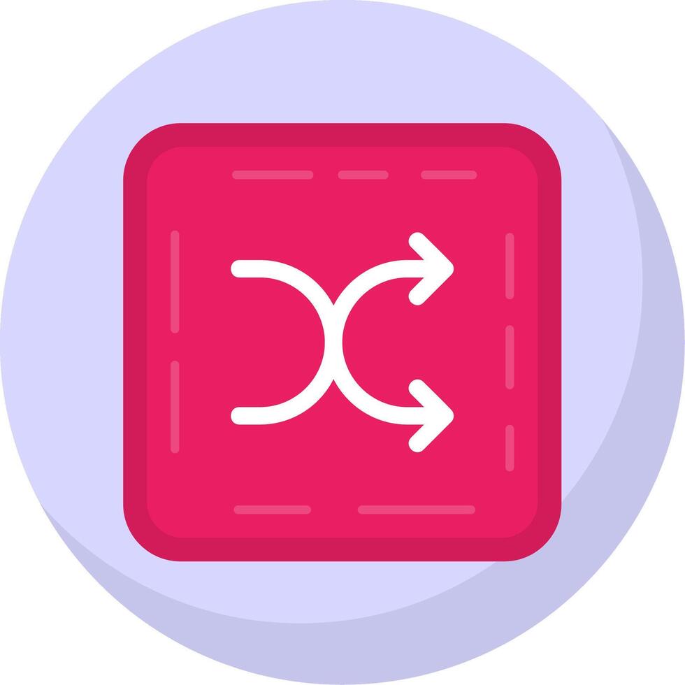 Shuffle Glyph Flat Bubble Icon vector