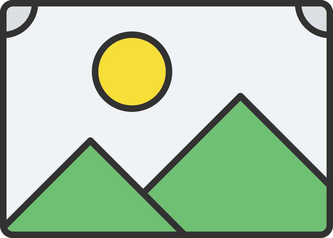 Photo Line Filled Light Icon vector