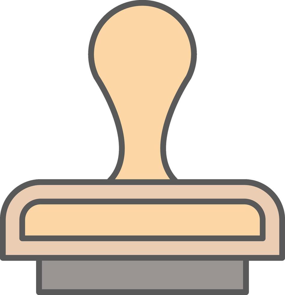 Stamp Line Filled Light Icon vector