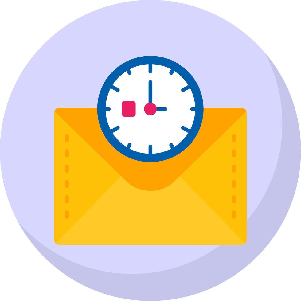 Clock Glyph Flat Bubble Icon vector