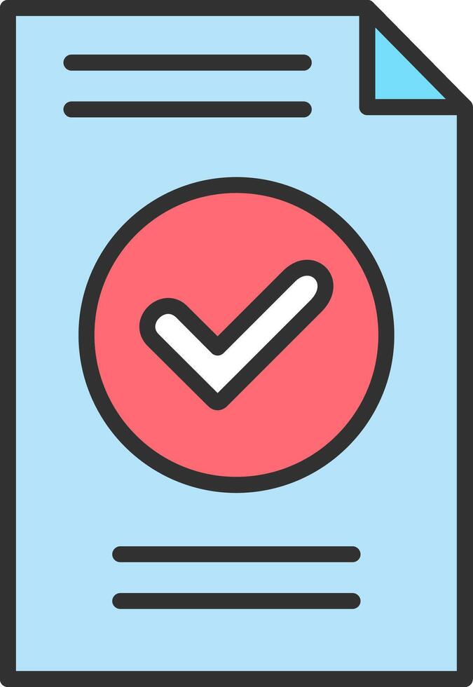 Verified Line Filled Light Icon vector