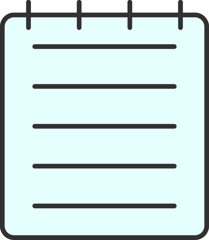 Note Line Filled Light Icon vector