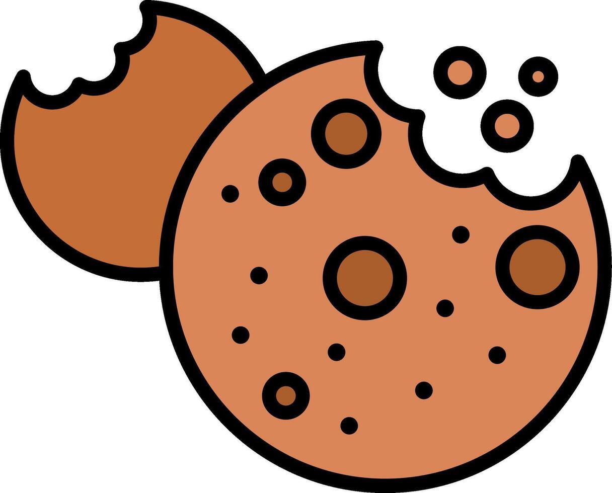 Cookies Line Filled Light Icon vector