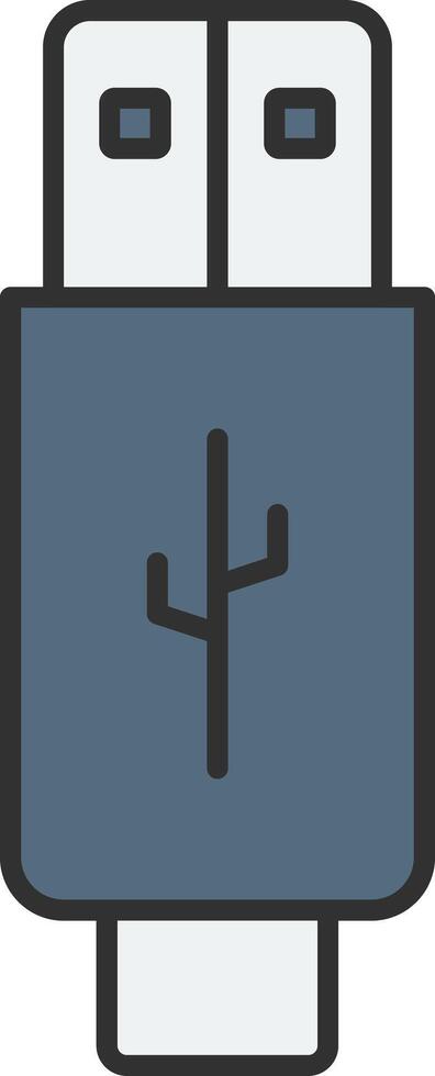 Usb Line Filled Light Icon vector