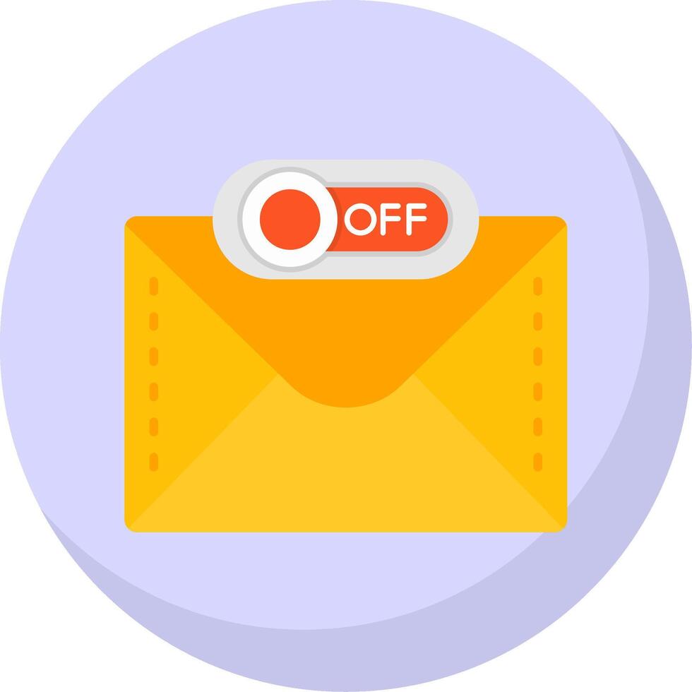 Off Glyph Flat Bubble Icon vector