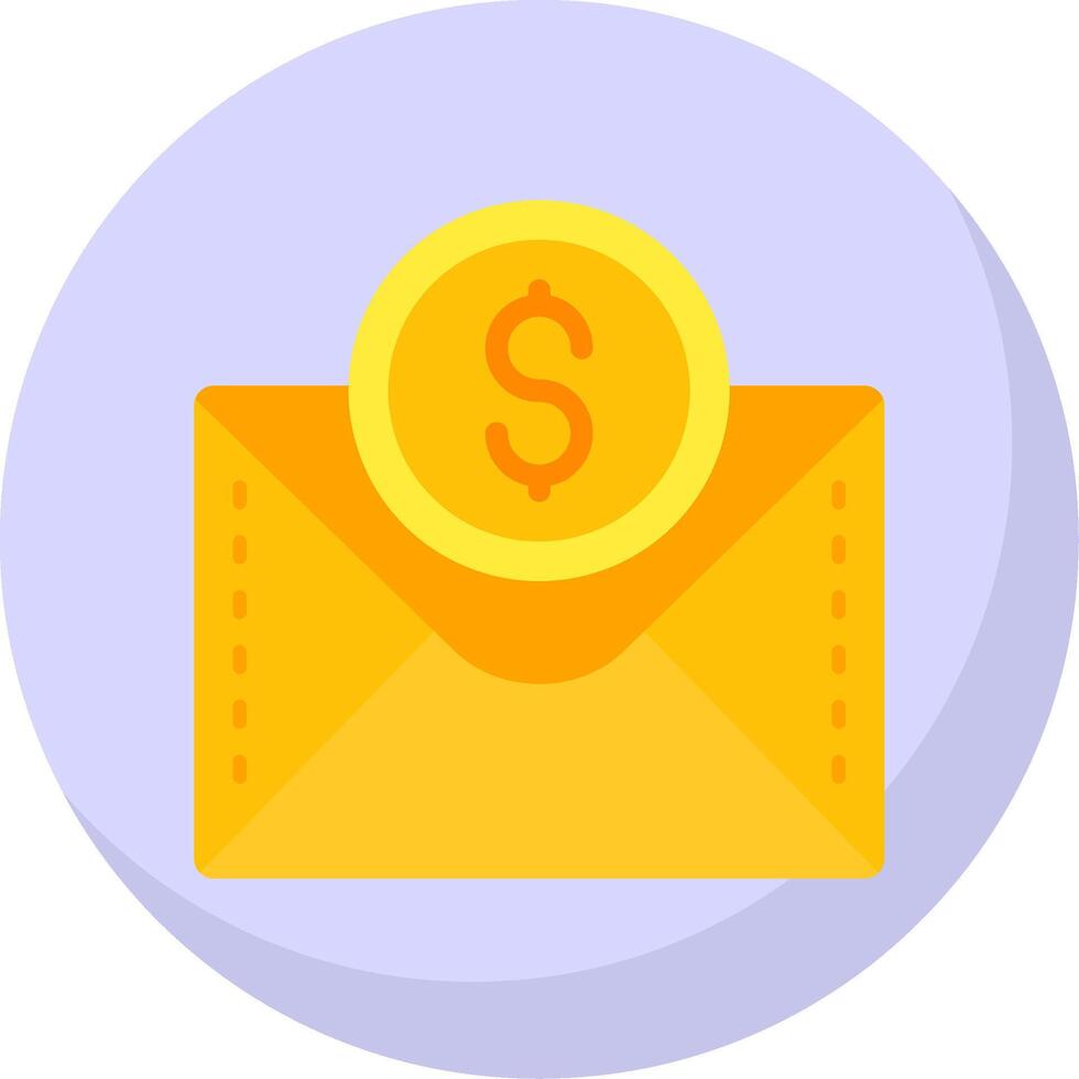 Dollar Glyph Flat Bubble Icon vector