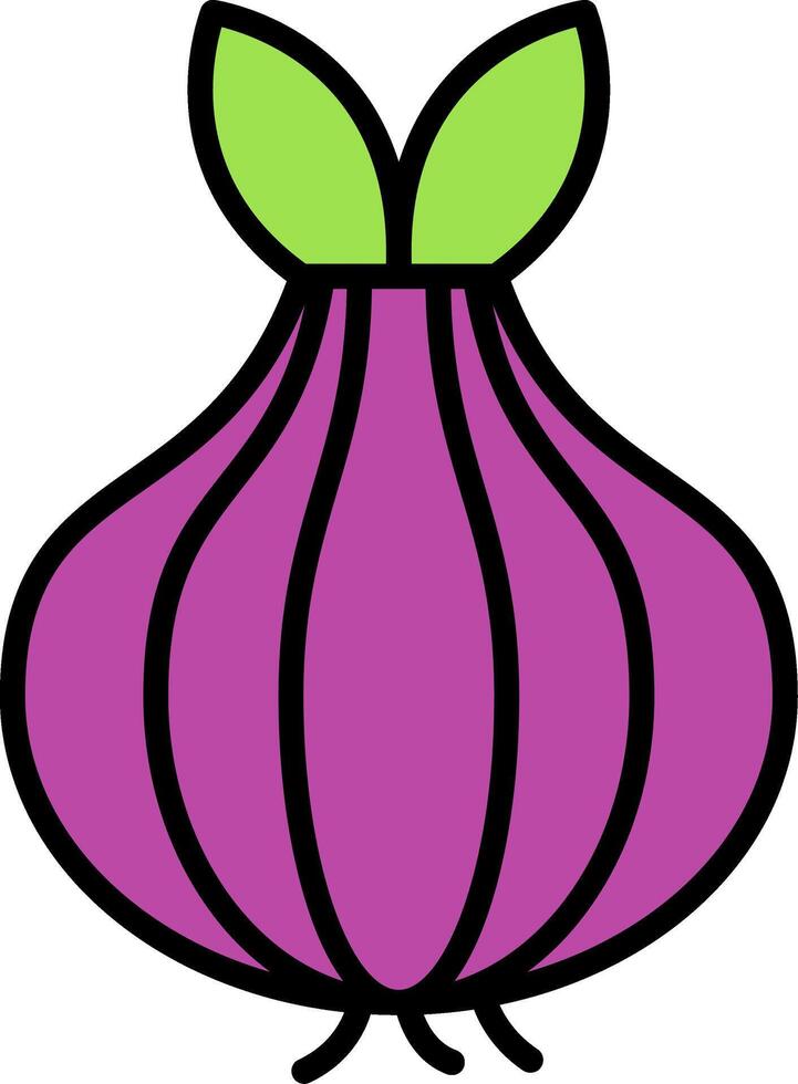 Onion Line Filled Light Icon vector