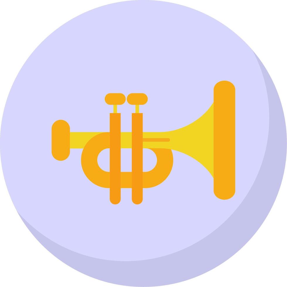 Trumpet Glyph Flat Bubble Icon vector