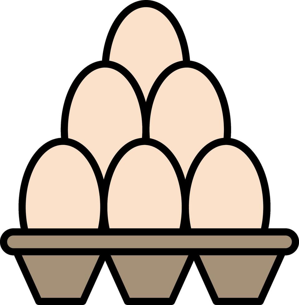 Egg Carton Line Filled Light Icon vector