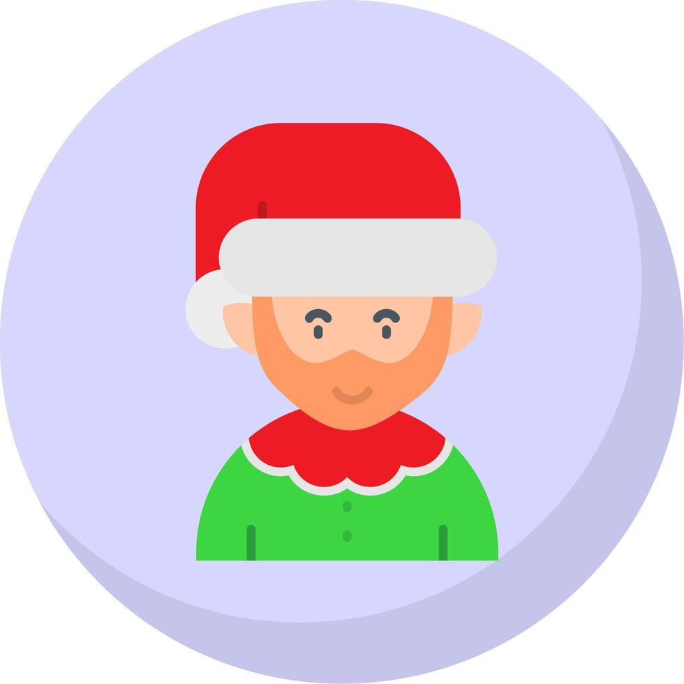 Elfie Glyph Flat Bubble Icon vector