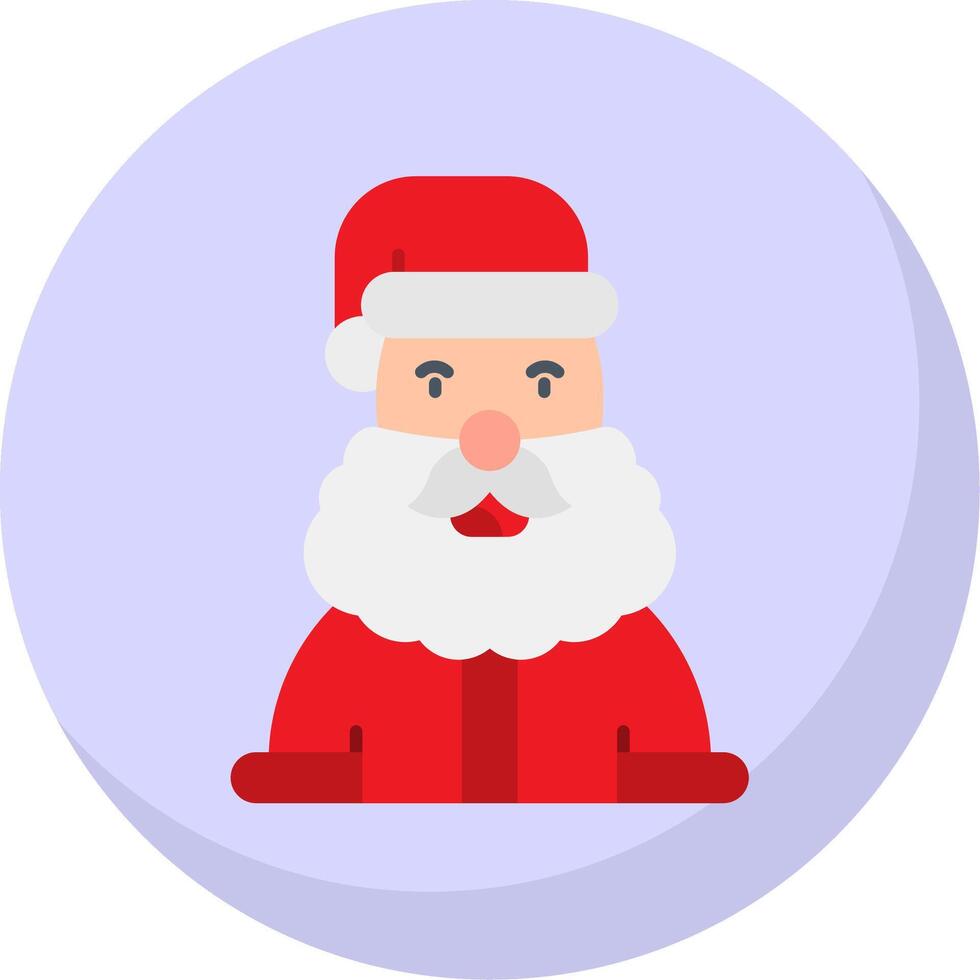 Papa Noel claus glifo plano burbuja icono vector