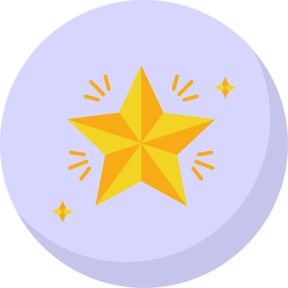 Star Glyph Flat Bubble Icon vector