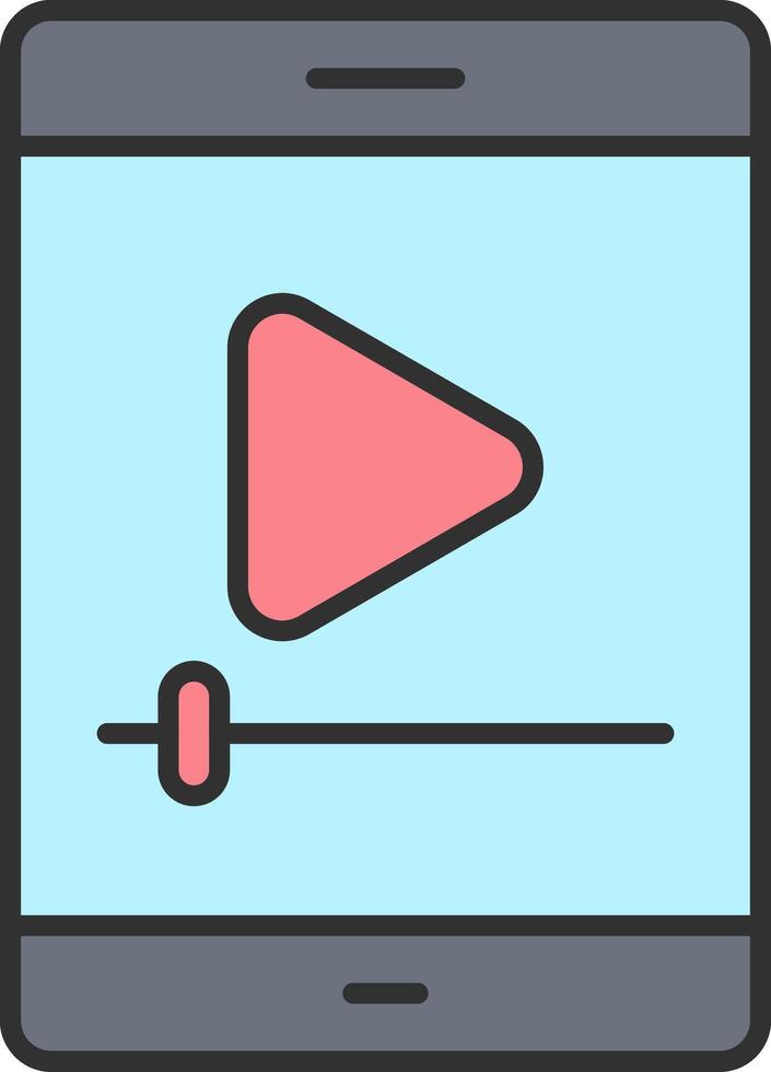 Mobile Marketing Line Filled Light Icon vector