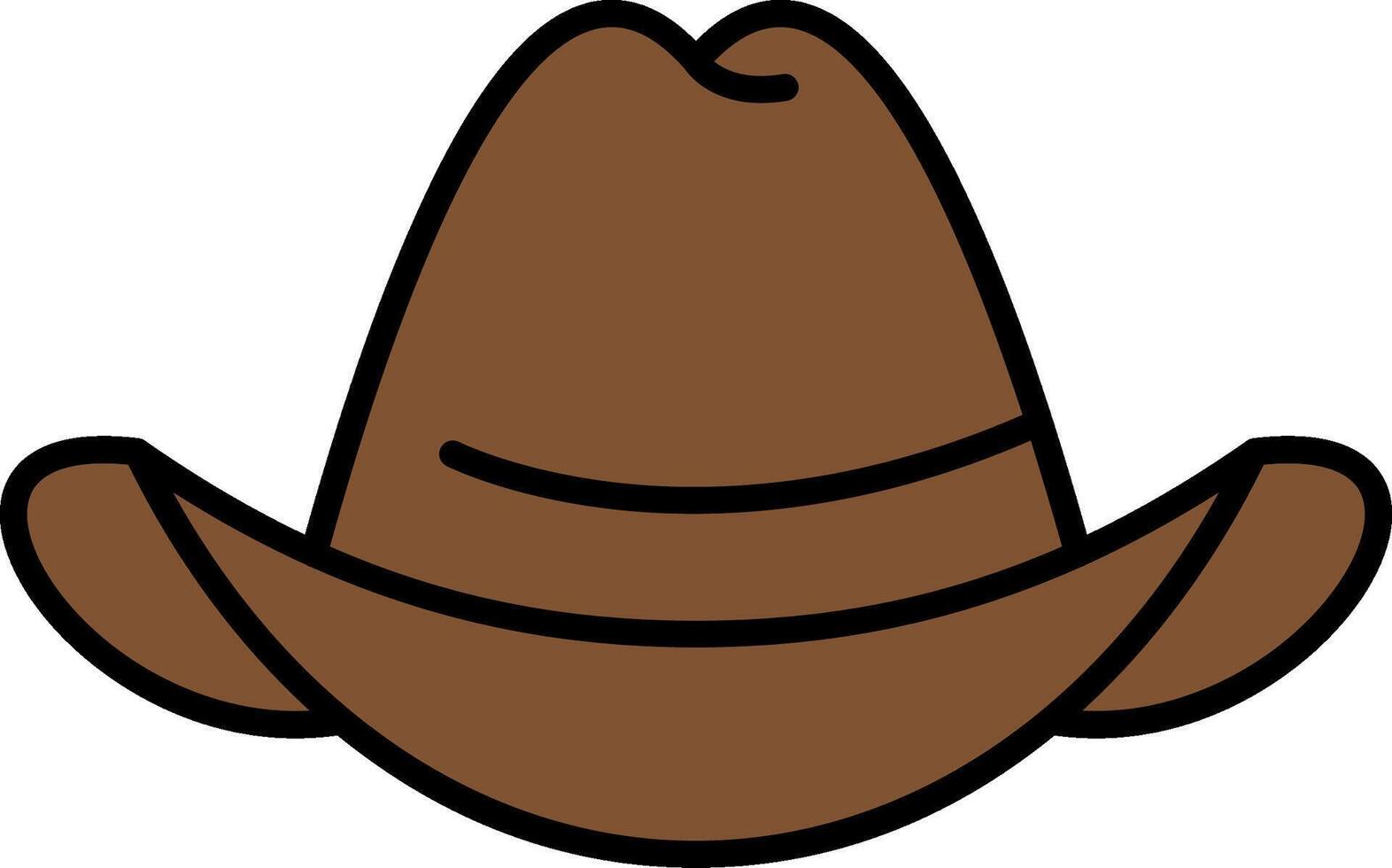 sombrero línea lleno ligero icono vector