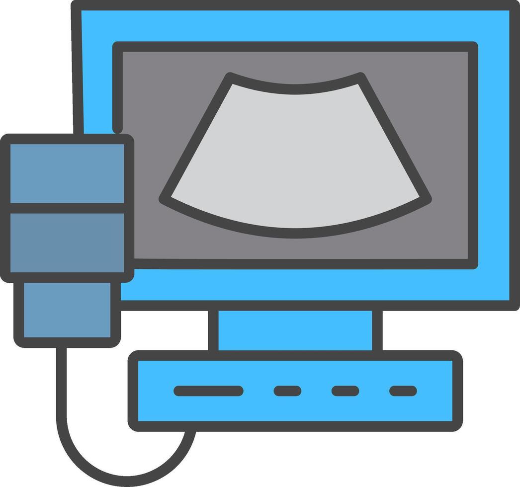 Ultrasound Line Filled Light Icon vector