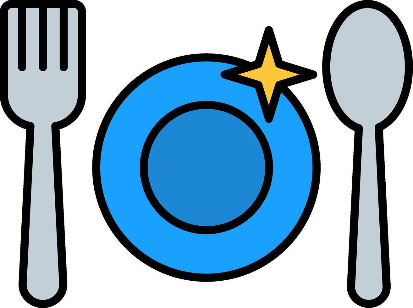 Crockery Line Filled Light Icon vector