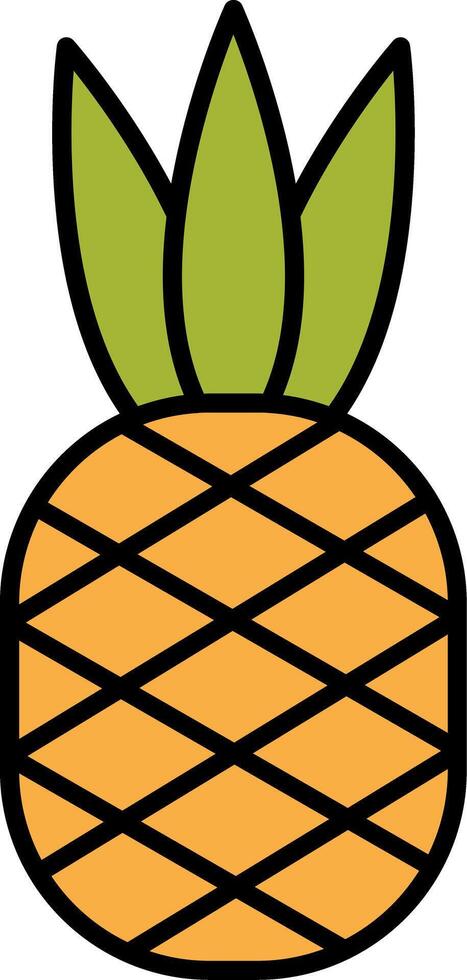 Pineapple Line Filled Light Icon vector