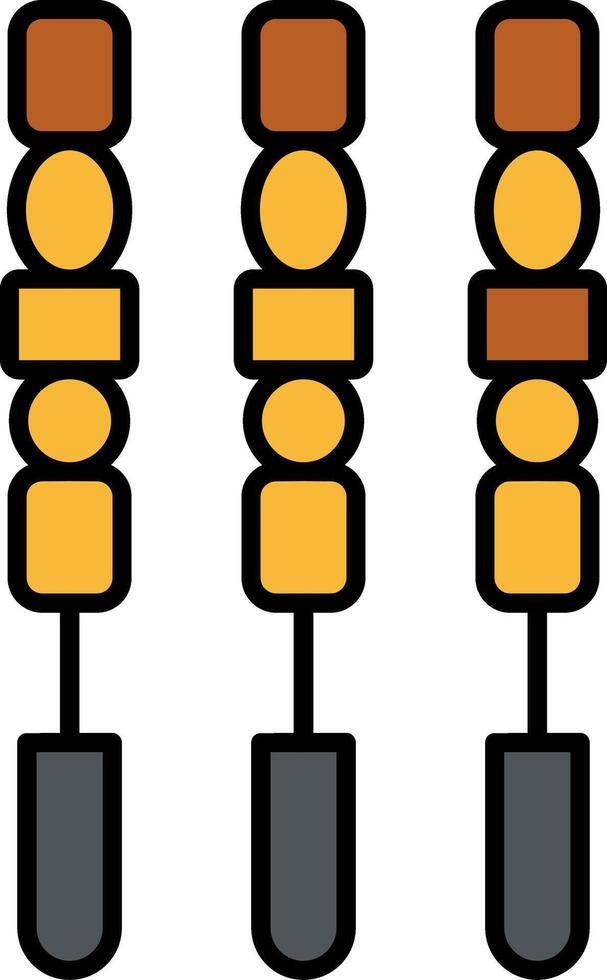BBQ Stick Line Filled Light Icon vector