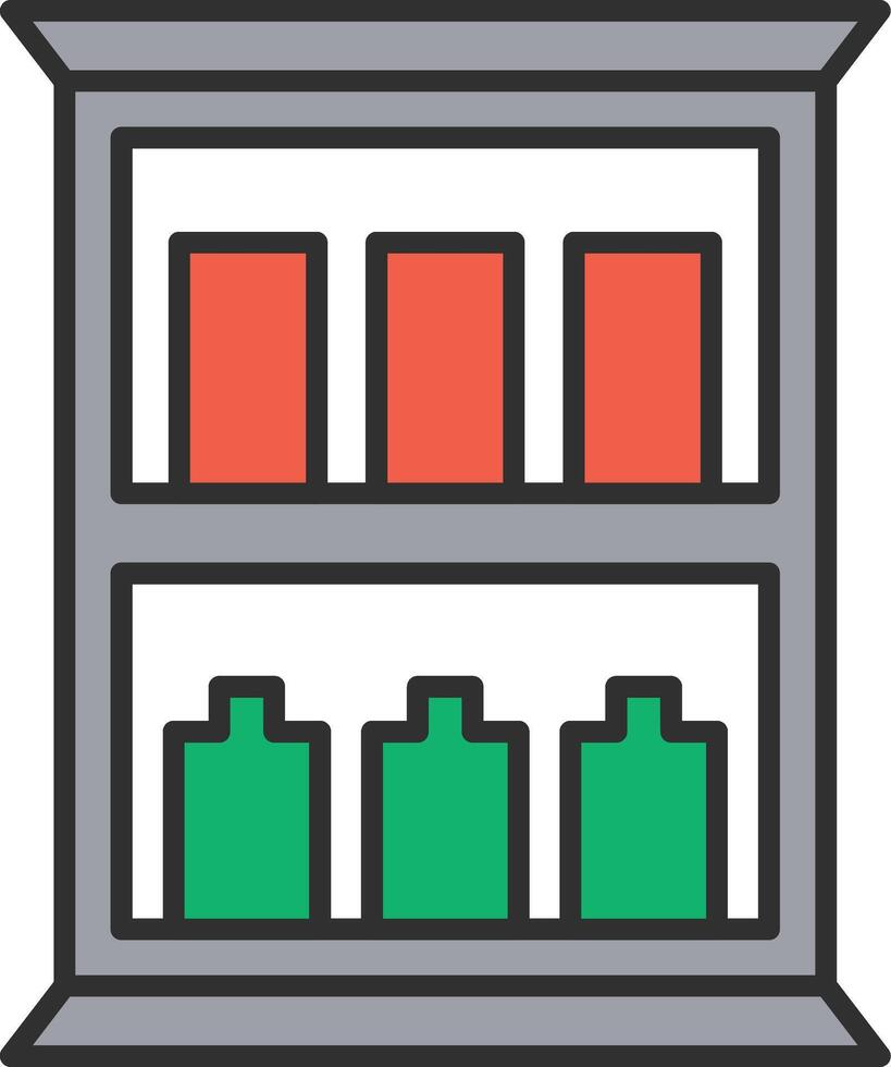 Medicine Cabinet Line Filled Light Icon vector