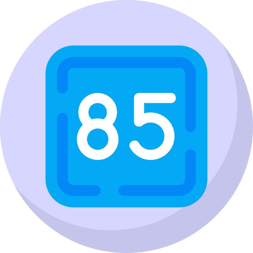 Eighty Five Glyph Flat Bubble Icon vector