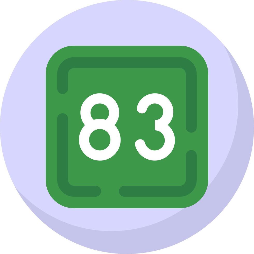 Eighty Three Glyph Flat Bubble Icon vector