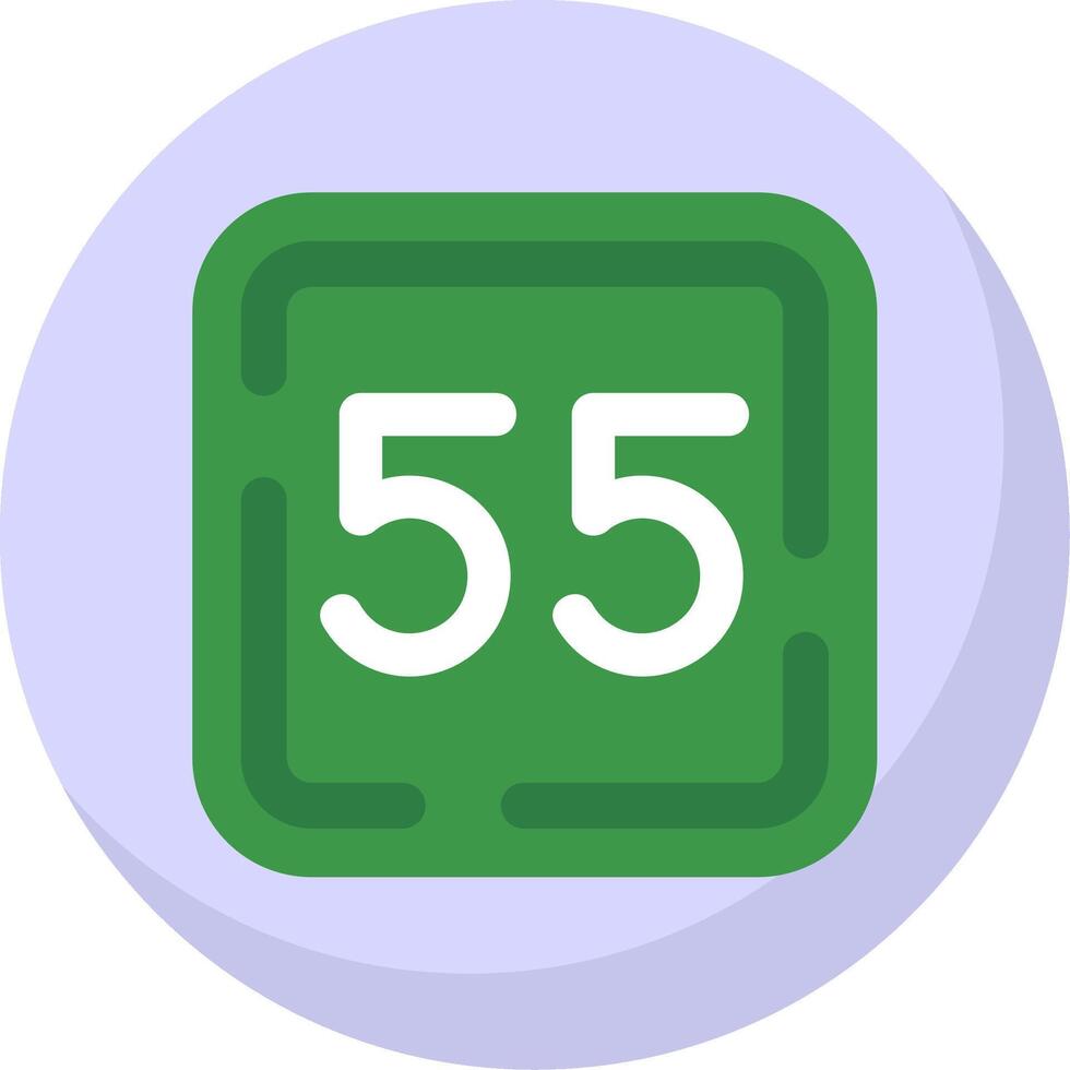Fifty Five Glyph Flat Bubble Icon vector
