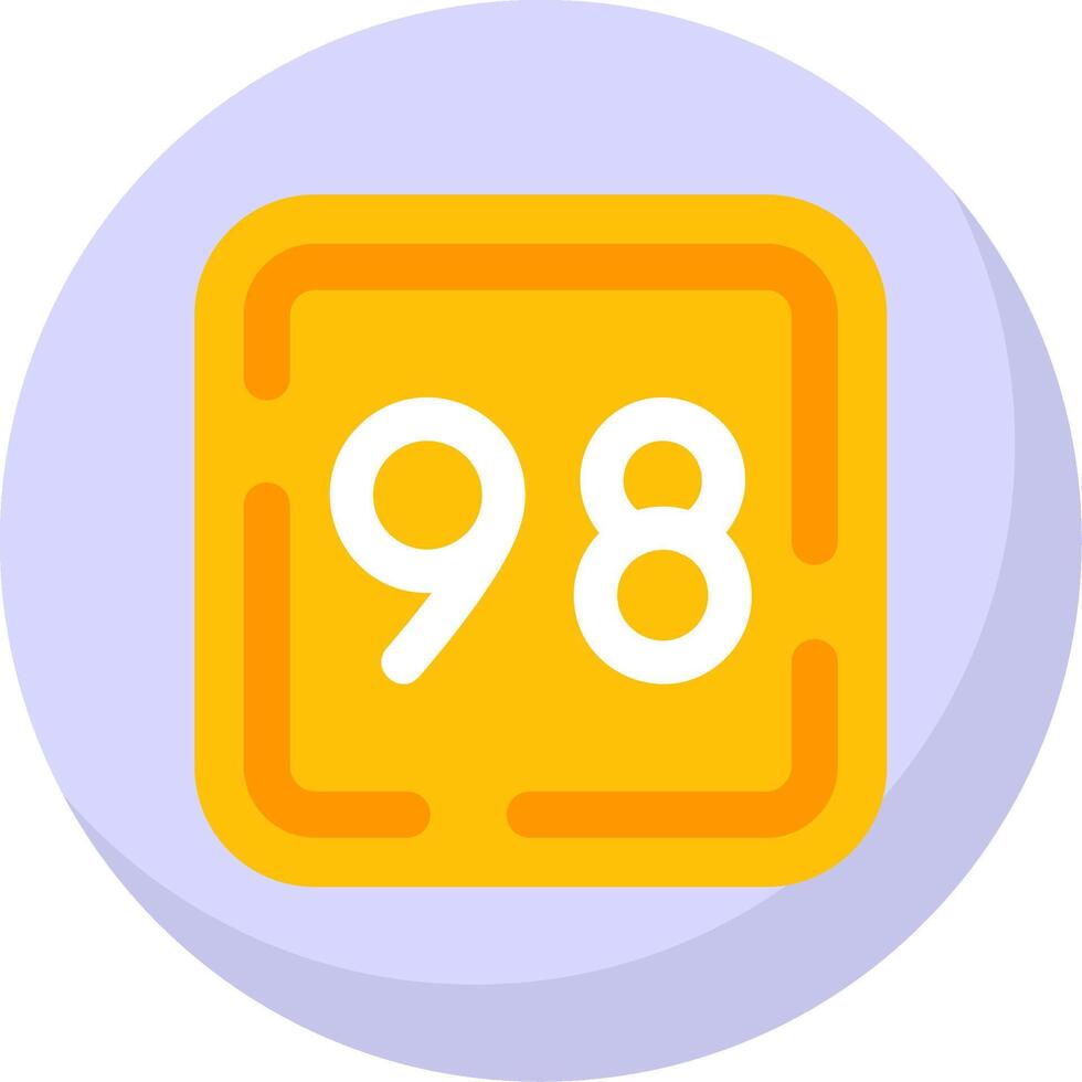 Ninety Eight Glyph Flat Bubble Icon vector