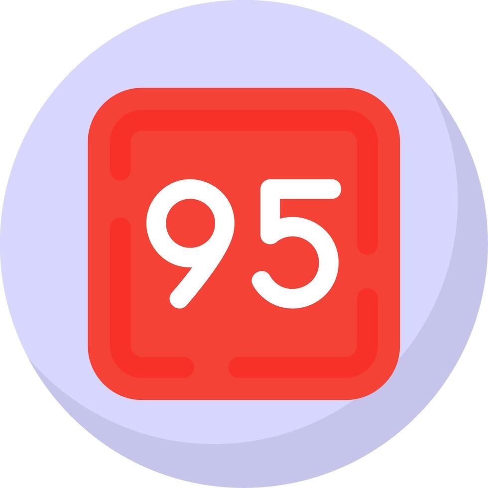 Ninety Five Glyph Flat Bubble Icon vector