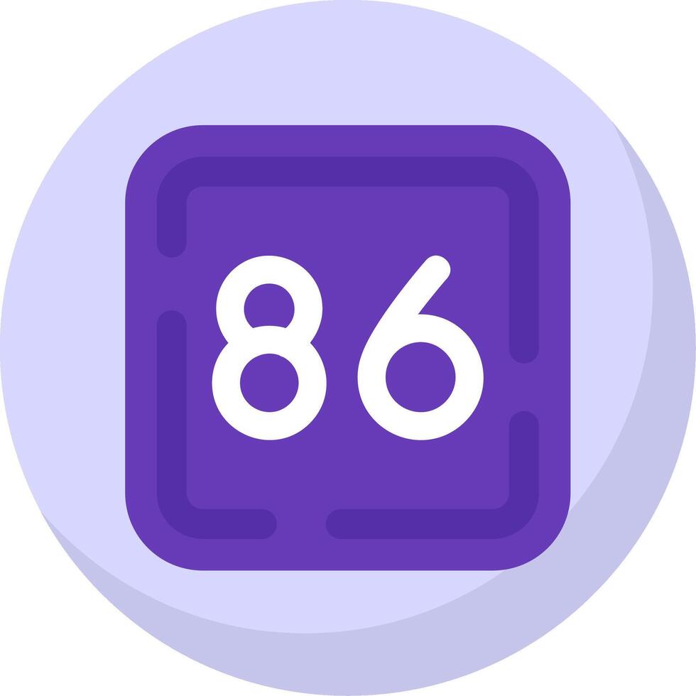 Eighty Six Glyph Flat Bubble Icon vector