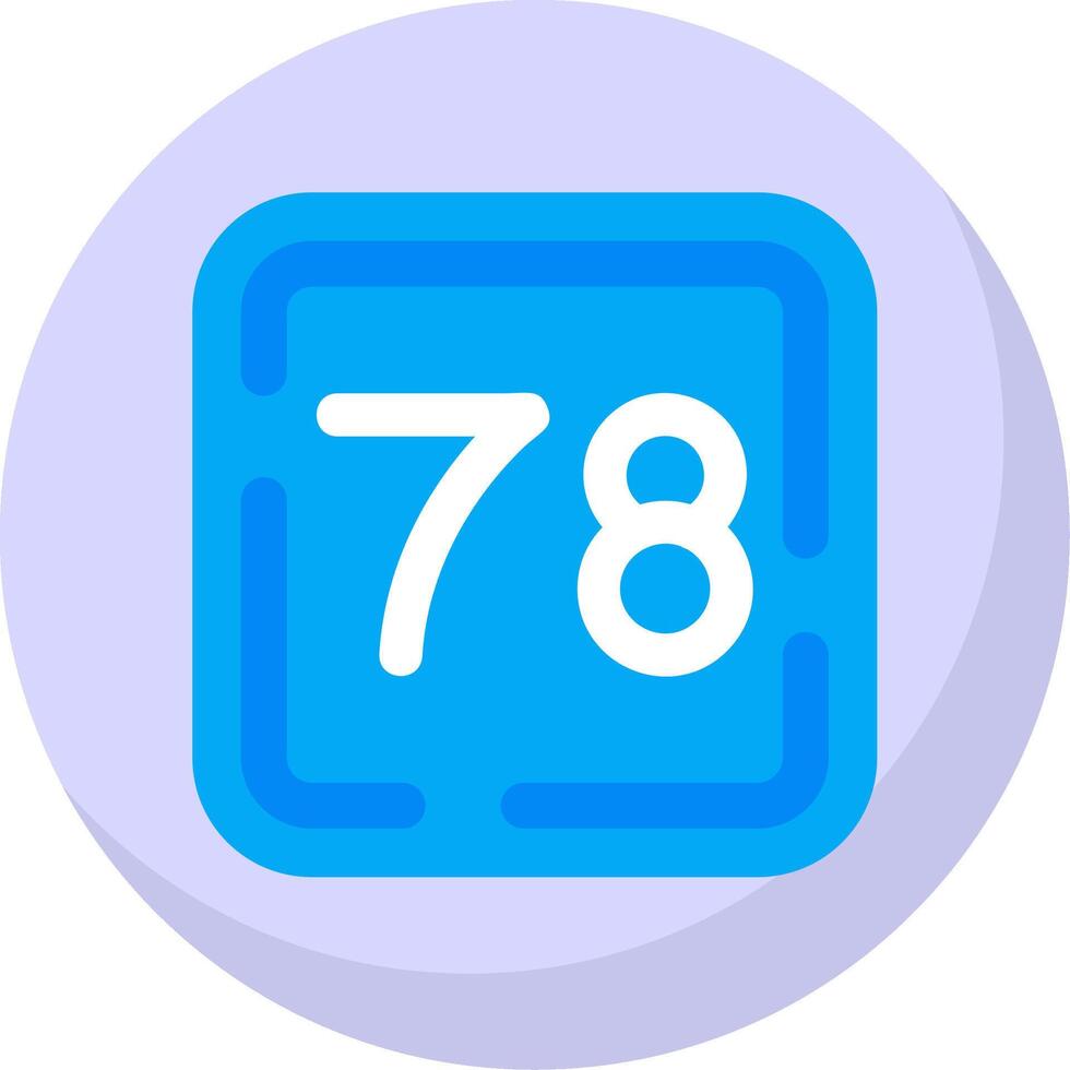 Seventy Eight Glyph Flat Bubble Icon vector