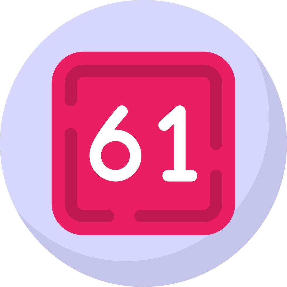 Sixty One Glyph Flat Bubble Icon vector