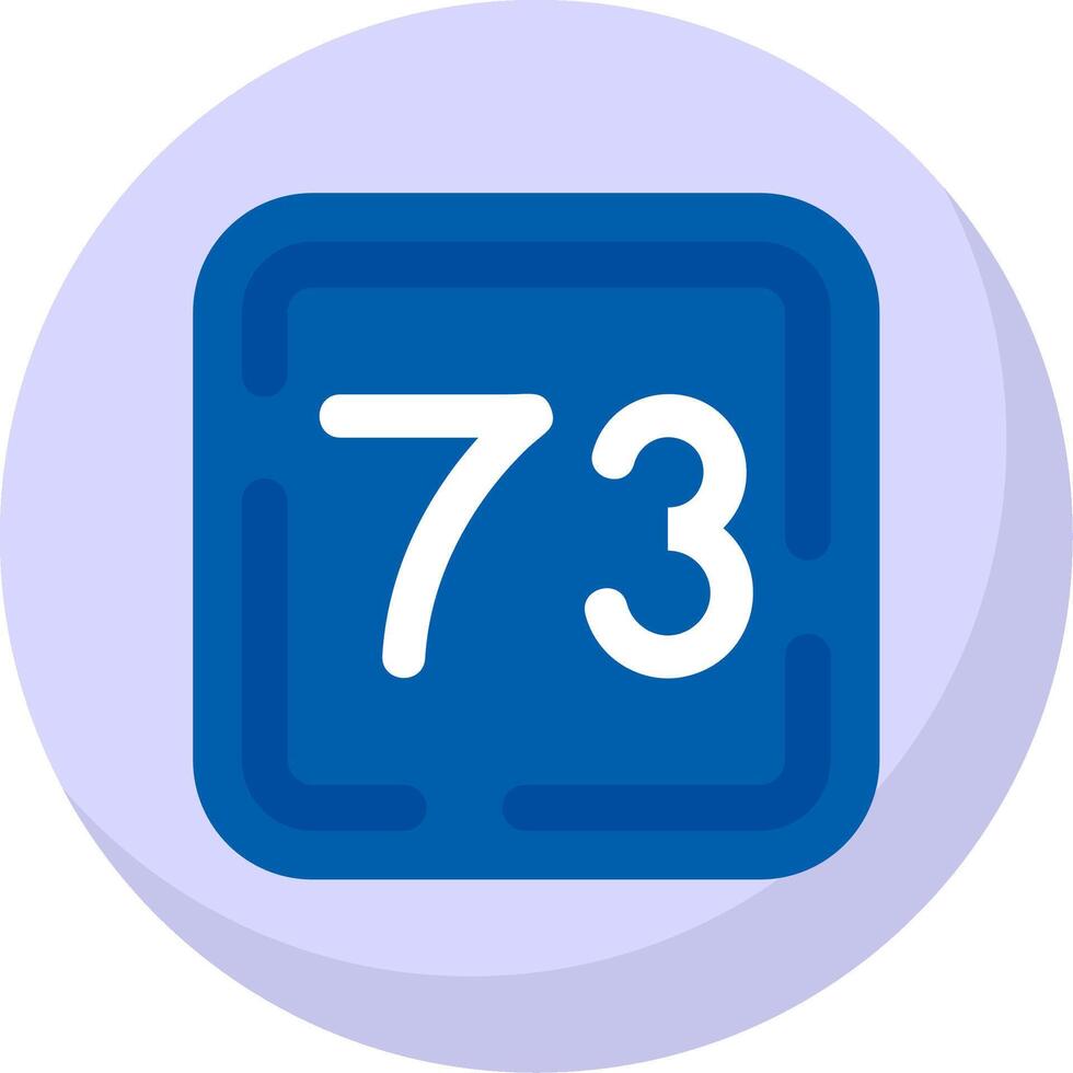 Seventy Three Glyph Flat Bubble Icon vector