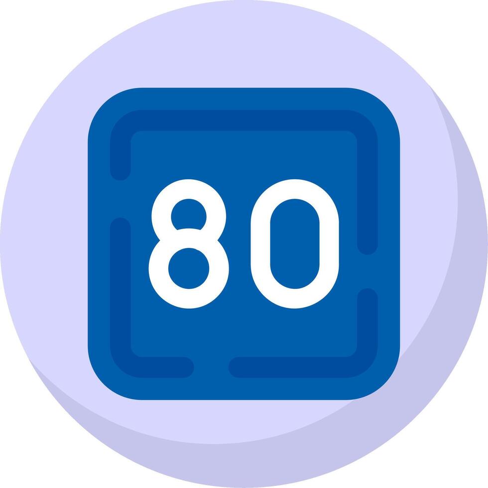 Eighty Glyph Flat Bubble Icon vector