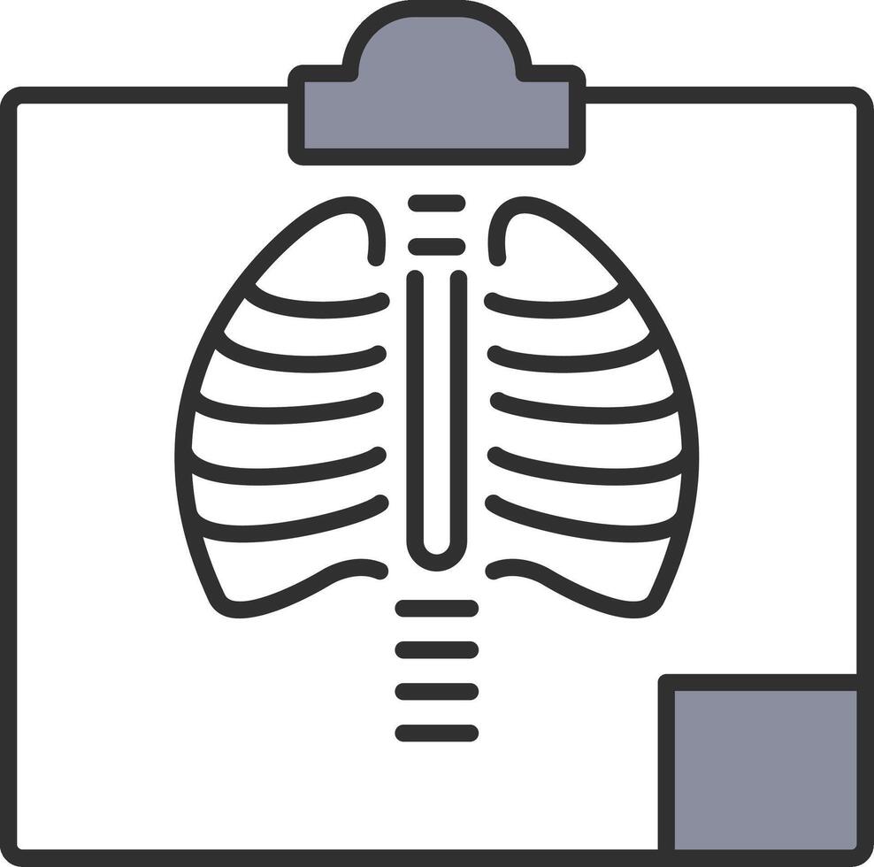 radiología línea lleno ligero icono vector