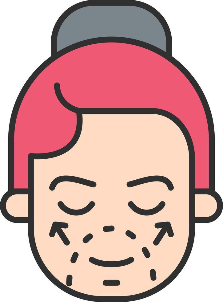 Facial Plastic Surgery Line Filled Light Icon vector