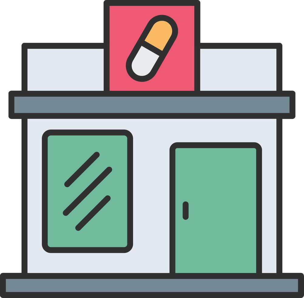 farmacia línea lleno ligero icono vector