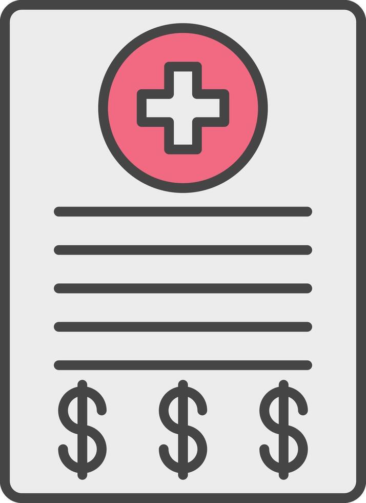 Medical Bill Line Filled Light Icon vector