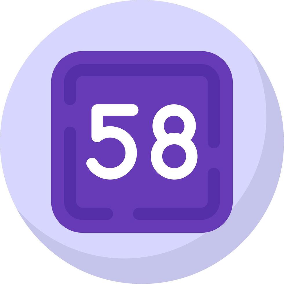 Fifty Eight Glyph Flat Bubble Icon vector