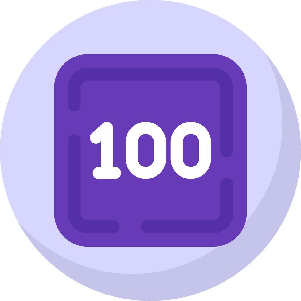 One Hundred Glyph Flat Bubble Icon vector