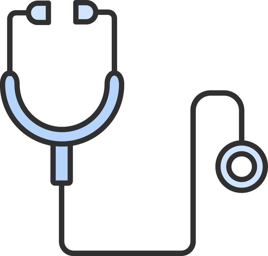 Stethoscope Line Filled Light Icon vector