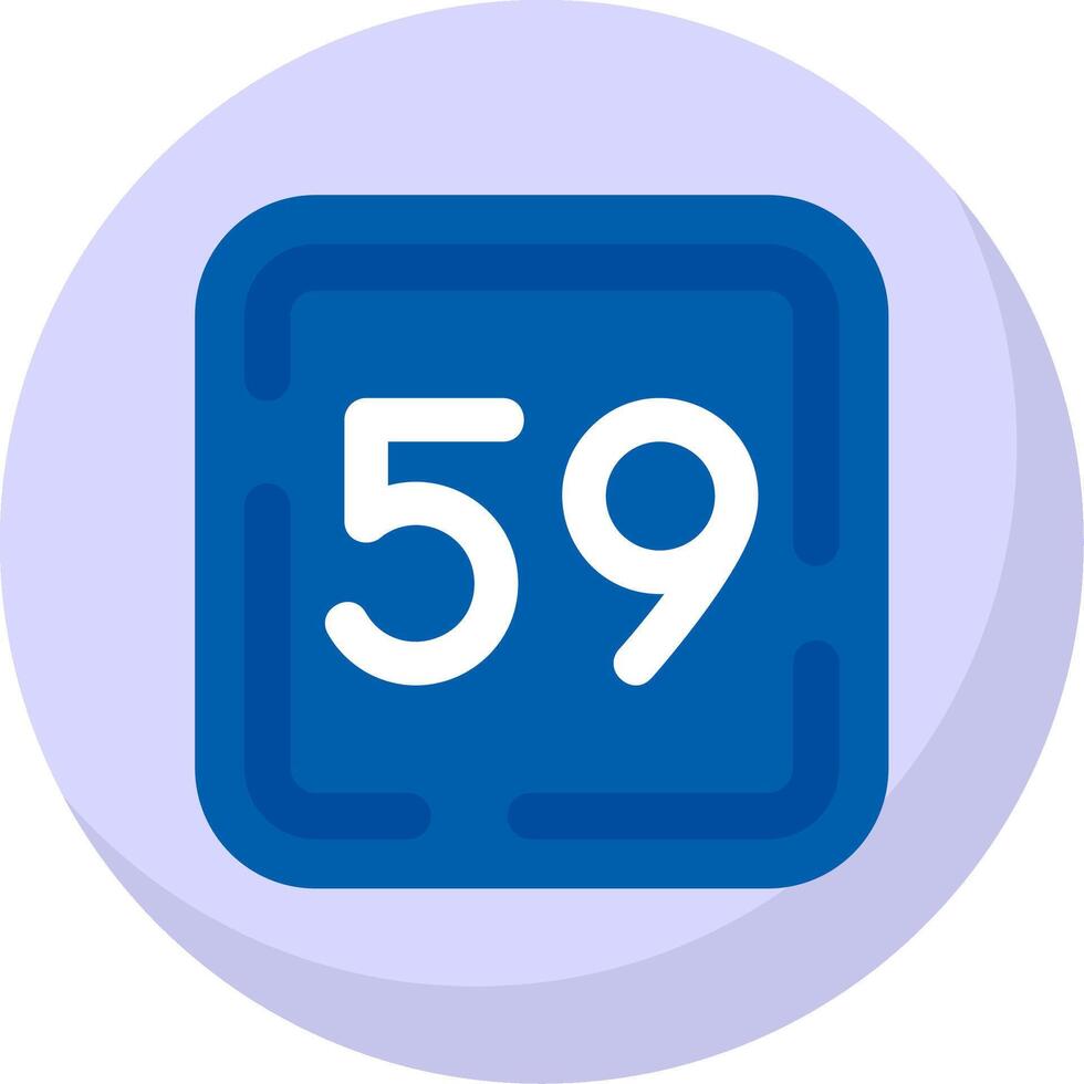 Fifty Nine Glyph Flat Bubble Icon vector