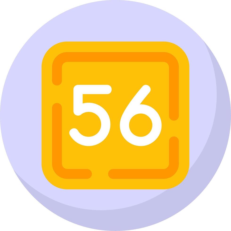 Fifty Six Glyph Flat Bubble Icon vector