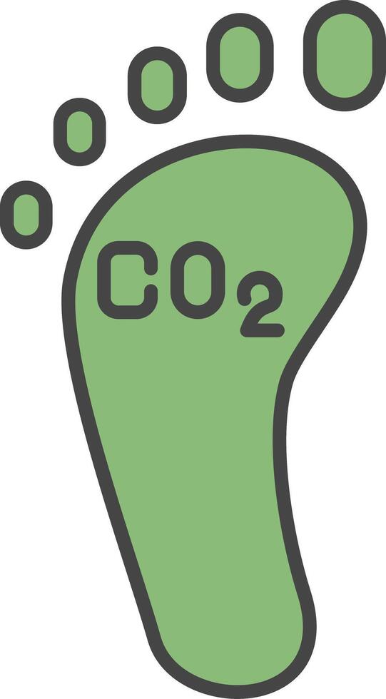 Carbon Footprint Line Filled Light Icon vector