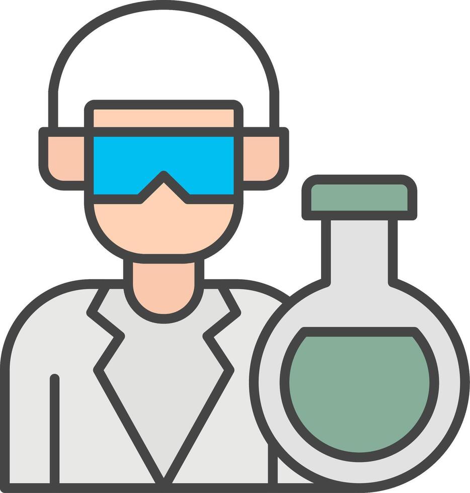 Chemist Line Filled Light Icon vector