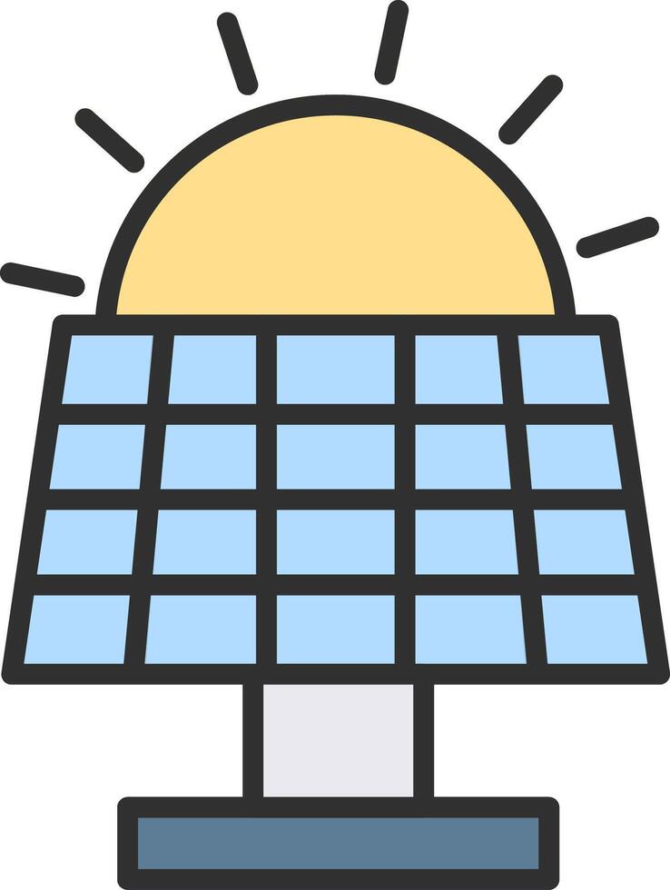 Solar Panel Line Filled Light Icon vector