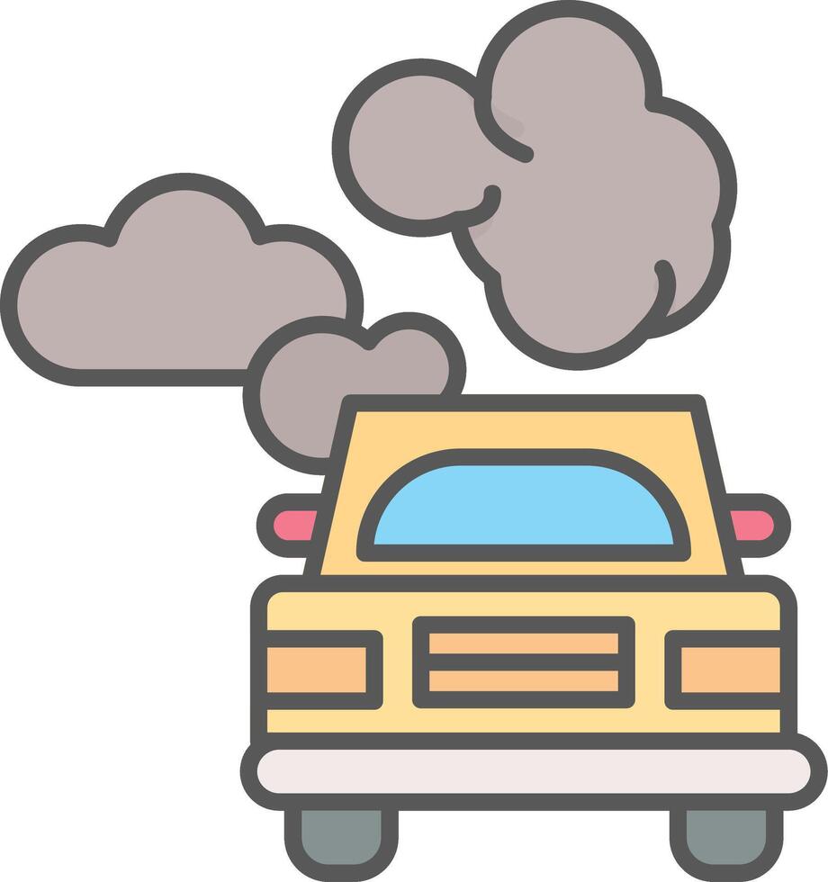 Car Pollution Line Filled Light Icon vector