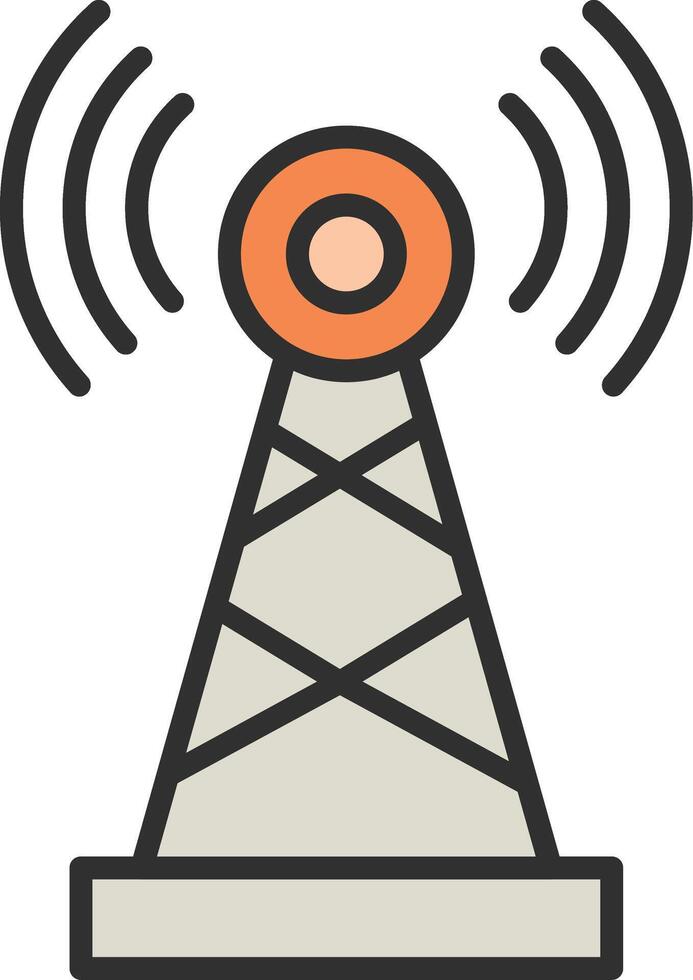 Telecommunications Line Filled Light Icon vector