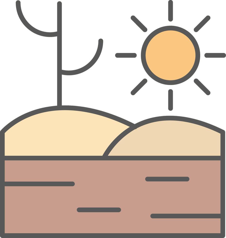 Desert Line Filled Light Icon vector