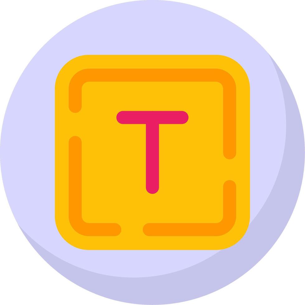 Letter t Glyph Flat Bubble Icon vector