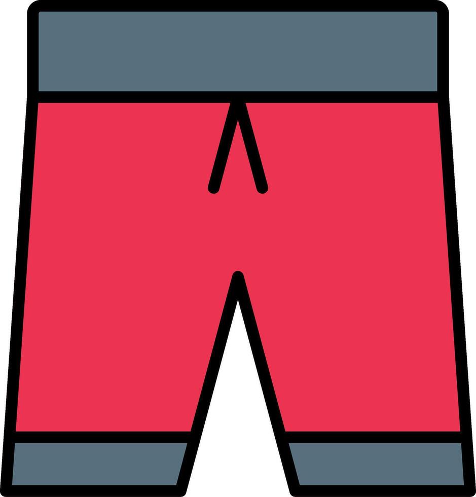 fútbol americano pantalones cortos línea lleno ligero icono vector